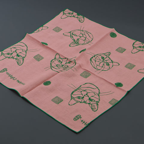 ［ ＋HAyU fabric ］ダブルガーゼ刺繍ハンカチ