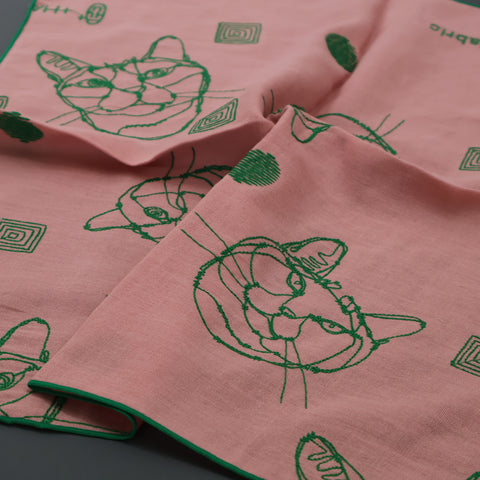 ［ ＋HAyU fabric ］ダブルガーゼ刺繍ハンカチ