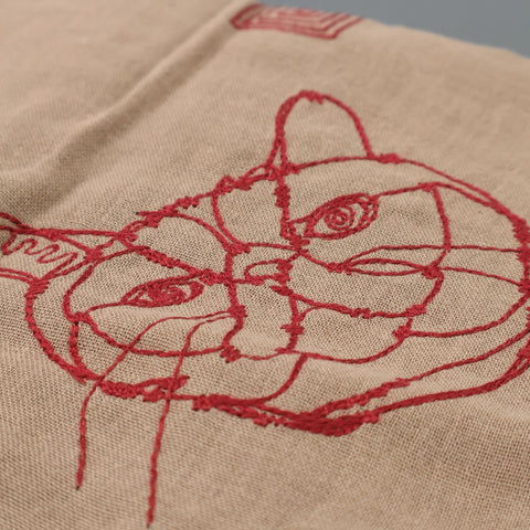 ［ ＋HAyU fabric ］ダブルガーゼ刺繍ハンカチ