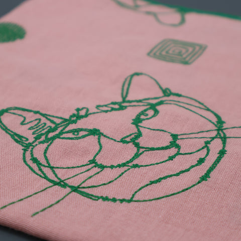 ［ ＋HAyU fabric ］ダブルガーゼ刺繍ハンカチ