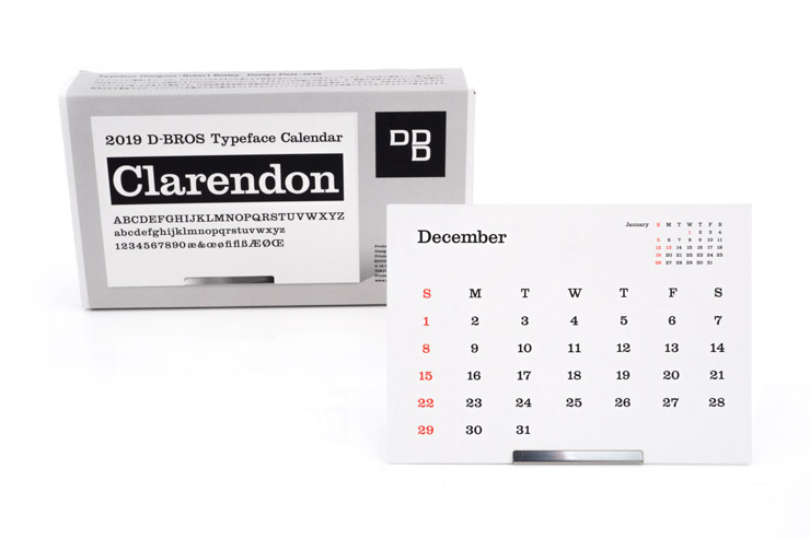 スタイリッシュな佇まいの卓上カレンダー D Bros 19タイプフェイス 卓上カレンダー Neue ノイエ
